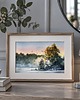 obrazy Akwarela - Mglisty Brzeg oprawiony w passe-partout 30x40 cm 1
