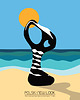 plakaty Plakat Fine Art giclee Panna plażowa. Polski New Look 1