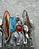 bransoletki wire wrapping Brązowy  liść  - BRANSOLETA MANKIET  CUFF 3