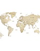 Ozdoby na ścianę Drewniana Mapa Świata z podpisami państw, kolor Naturalny  L 2