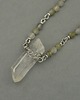 naszyjniki - inne Naszyjnik Talizman kryształ górski i labradoryty wire wrapping 1