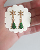 kolczyki szklane Kolczyki Zielone Choinki Śnieżynki 3