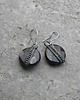 kolczyki wire wrapping Fasetowany granat z guzikami  - kolczyki 3