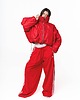 kurtki damskie Krótka kurtka bomber cherry red z kołnierzem 6