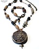 wisiory Wisiorek w kolorach ziemi w stylu boho z ręcznie wypalanej ceramiki handmade 7
