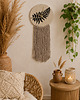 zegary Ceramiczny zegar ścienny z makramą handmade paproć 9