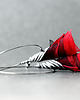 kolczyki wire wrapping Srebrne kolczyki koła czerwono czarne 3