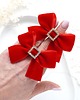 ozdoby do włosów dla dzieci Spinki do włosów świąteczne kokardki czerwone WELUROWE z cyrkoniami SW12 2