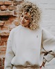 bluza bez kaptura damska Bluza Basic oversize beżowa 2