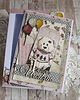 kartki scrapbooking Kartka na roczek Vintage Baby Girl Miś 3