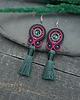 kolczyki soutache Kolczyki sutasz kolorowe różowo zielone wiosenne Cleo z chwostem 2