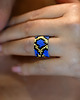 pierścionki - różne Kobaltowy pierścionek we wzór węża handmade, ręcznie pleciony 7