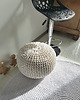 pufy do siedzenia Pufa jasny ecru bawełniana okrągła handmade 2