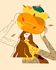 poduszki z grafiką Poduszka dekoracyjna - Pumpkin lady 2