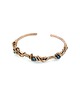 bransoletki wire wrapping Miedziana bransoleta mankietowa z szafirami 3