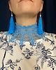 chokery Błękitna niebieska retro vintage wiktoriańska kolia naszyjnik 3