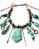 naszyjniki - inne Turkusowy naszyjnik w stylu boho unikat handmade dla fanki turkusów PREZENT 8