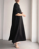 sukienki maxi damskie Czarna sukienka lniana maxi z kapturem i kieszeniami 5