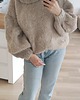swetry damskie  Beżowy sweter oversize SIMPLE 2