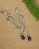 kolczyki wire wrapping Długie kolczyki z ametystami wire wrapping ametyst 4