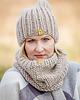 czapki damskie WOOLY Komplet czapka i komin beż 3