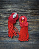 klipsy Etniczne klipsy soutache z frędzlami- czerwone 2