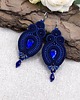 kolczyki soutache Verra kolczyki sutasz granatowe wiszące z kryształkami 2
