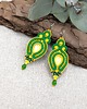 kolczyki soutache Verra kolczyki sutasz żółto zielone lekkie wiosnne z kryształkami 2