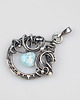 srebrne naszyjniki Joulin - wisior wire-wrapping z larimarem 3