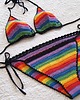 stroje kąpielowe i kostiumy kąpielowe damskie Tęczowe bikini szydełkowe 3