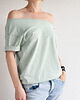t-shirt damskie Szałwia Oversize Bez Nadruku 2