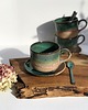 filiżanki Kubek ceramiczny  Duża filiżanka ze spodkiem i łyżeczką 4