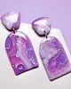 kolczyki z masy plastycznej Kolczyki GLOW fioletowe geody 1