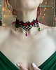 chokery Świąteczny czarny koronkowy choker w styly Stranger Things 5