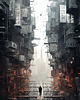 plakaty Futurystyczna Japonia, Cyberpunk - Plakat - Loft, Minimalizm 1