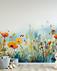 naklejki ścienne do pokoju dziecka Tapeta mural  KWIATOWA ŁĄKA maki 350X125 1