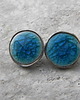 kolczyki wire wrapping Spękania w błękicie - sztyfciki 2