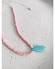 chokery Różowy naszyjnik choker z Howlitem 1