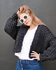 kardigany damskie Kolorowy krótki sweter kardigan  organic merino 1