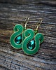 kolczyki soutache Małe zielone kolczyki soutache 5