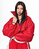 kurtki damskie Krótka kurtka bomber cherry red z kołnierzem 5