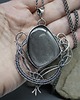 wisiory Duży obsydian wisior wire wrapping "Ollimine" 4