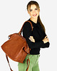 torby XXL Duża torebka skórzana oversize style shopper bag brąz camel 2