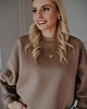 bluza bez kaptura damska Bluza Basic oversize latte 1