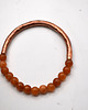 bransoletki - inne Bransoletka miedziana handmade z koralikami: sun stone 3