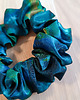 gumki do włosów Scrunchie gumka do włosów jedwabna Peacock turkusowa zielona S,M,L 3
