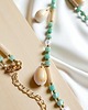 korale UNIKATOWY długi naszyjnik: pastelle summer: amazonit, muszle 2