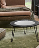 stoliki kawowe Czarny stolik kawowy z lustrem, czarny okrągły stolik, nogi metalowe hairpin 6