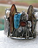 bransoletki wire wrapping Brązowy  liść  - BRANSOLETA MANKIET  CUFF 2