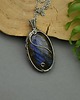 wisiory Wisiorek niebieski labradoryt wire wrapping 3